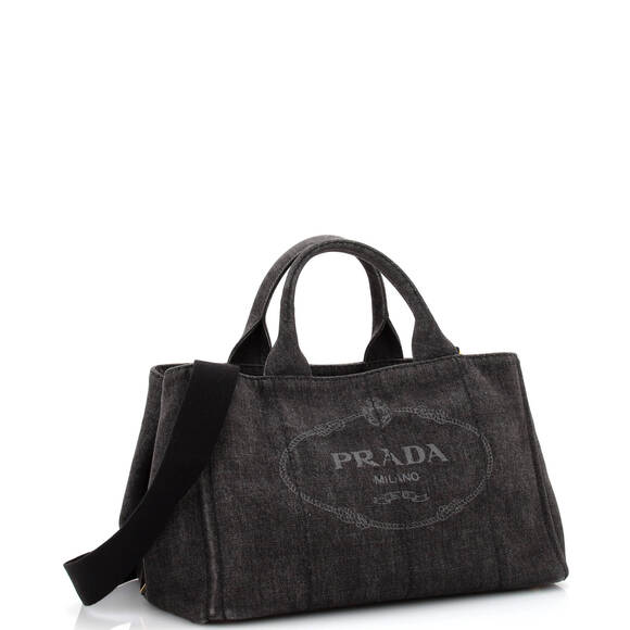 Prada Canapa Convertible Tote Denim #174636P55B - Picture 3 of 9